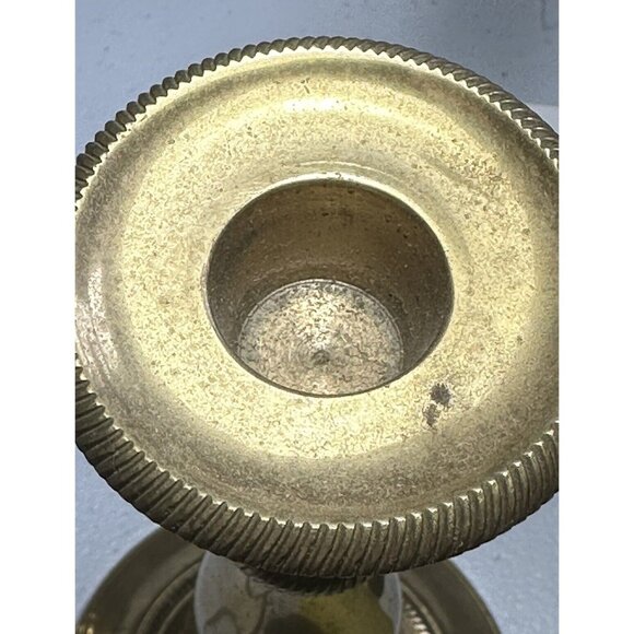 Brass Candle Stick Holders Set Heavy 8 “ Tall Round Base - Picture 8 of 11